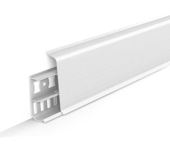 Изображение товара Напольный плинтус DECONIKA (85 мм; 2,2 м; 001 белый; 1 шт.) Д-П85 001 БЕЛ