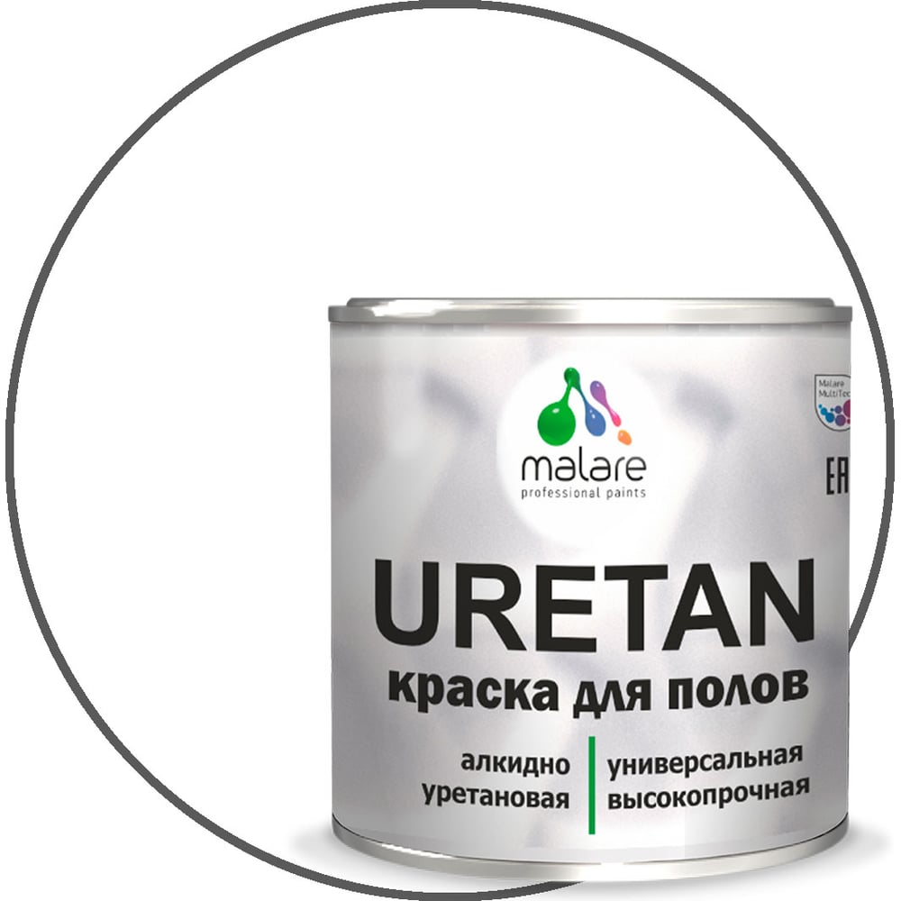 Изображение товара Краска MALARE URETAN полуматовая белая 2,4 кг для пола