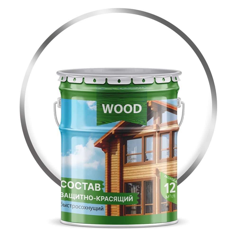 Изображение товара Защитно-красящий состав для древесины FARBITEX 9 л бесцветный быстросохнущий