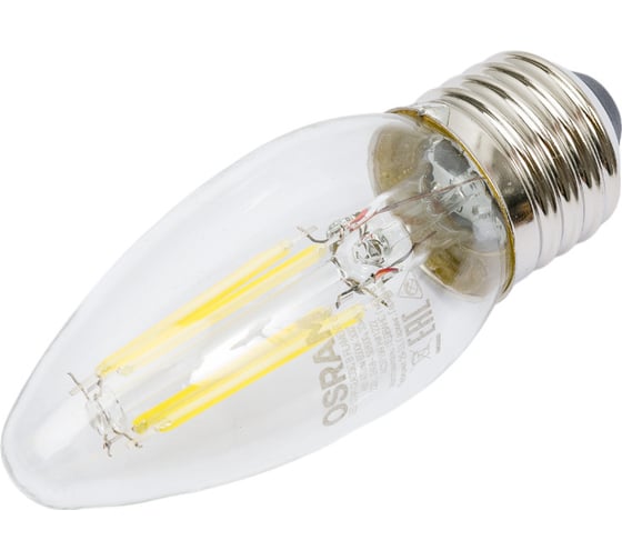 Изображение товара Лампа светодиодная филаментная Osram LS CLB40 4W/865 230VFILCL E27 4058075688049