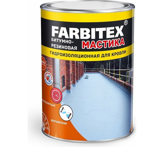 Изображение товара Битумно-резиновая мастика Farbitex 8 кг 4300010222