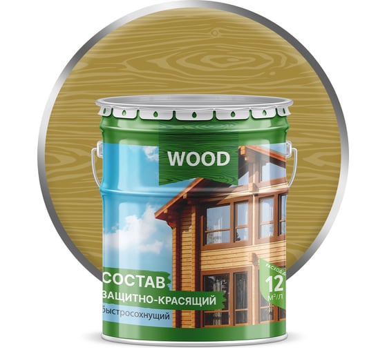 Изображение товара Защитно-красящий состав для древесины FARBITEX (быстросохнущий; дуб; 9 л) 4300008488