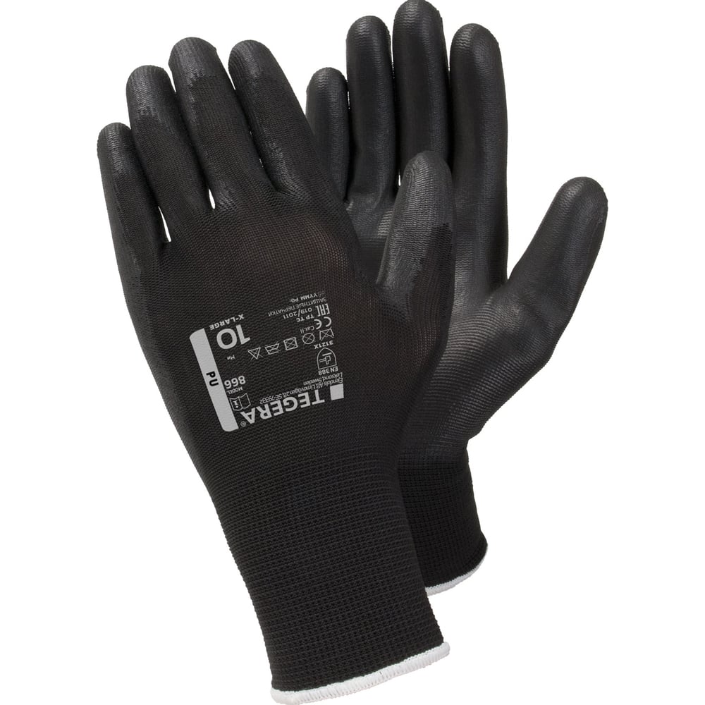 Обливные перчатки TEGERA, цвет черный, размер L