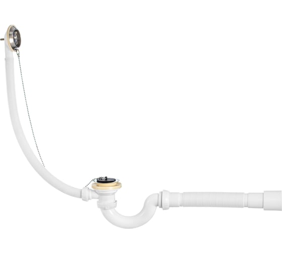 Изображение товара Слив-перелив Wirquin с сифоном проточного типа 1 1/2x40 мм с гофротрубой 40x40/50 мм 30718060