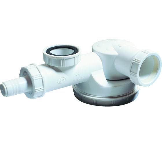 Изображение товара Сифон Wirquin ESPACE 1 1/2 х 40 мм, сверхплоский, с отводом для стиральной машины, без выпуска 30717975