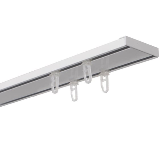 Изображение товара Алюминиевый двухрядный потолочный карниз Арт-Декор белый 280 см ATLANT A 4620748742442