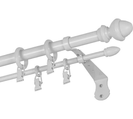 Изображение товара Двухрядный карниз Арт-Декор D20 D10 белый 160 см металл CLASSIC 4620748740011