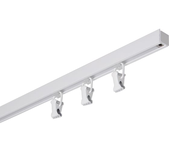 Изображение товара Алюминиевый однорядный потолочный карниз Арт-Декор белый 280 см ATLANT mini составной 4610011790041