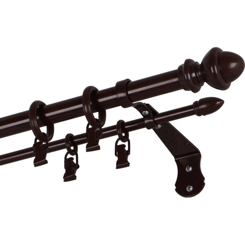 Изображение товара Двухрядный карниз Арт-Декор D20 D10 коричневый 300 см металл CLASSIC