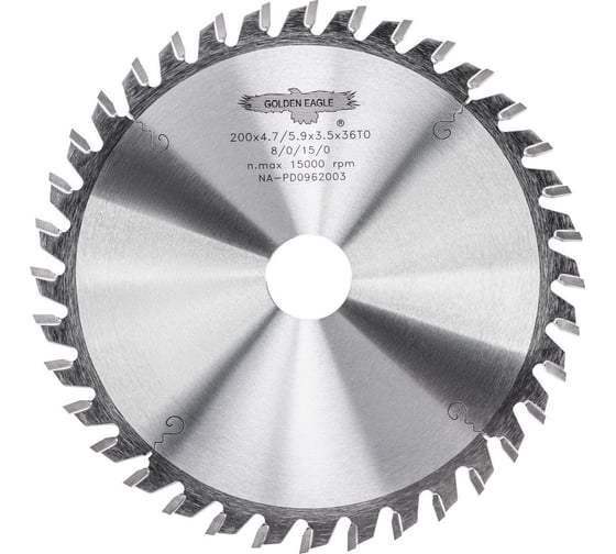 Изображение товара Диск пильный HW подрезной (200x30x4.7-5.9/3.5 мм; Z36; KO-F) Golden Eagle TL00000075