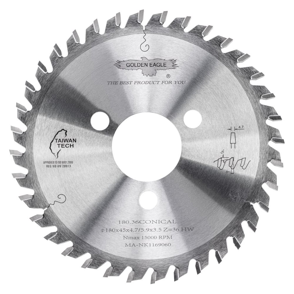Изображение товара Пильный диск по дереву Golden Eagle 180 мм 36 зубов для чистого реза