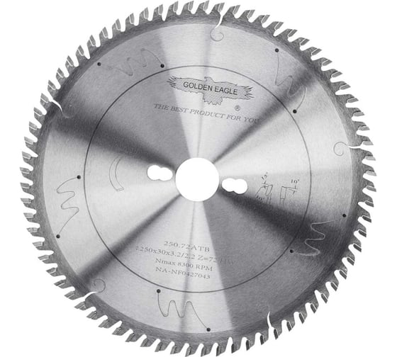 Изображение товара Диск пильный HW универсальный (250x30x3.2/2.2 мм; Z72 WZ) Golden Eagle TL00000022