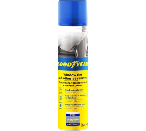 Изображение товара Очиститель тонировочной пленки и скотча, аэрозоль 400 мл. Goodyear GY000727
