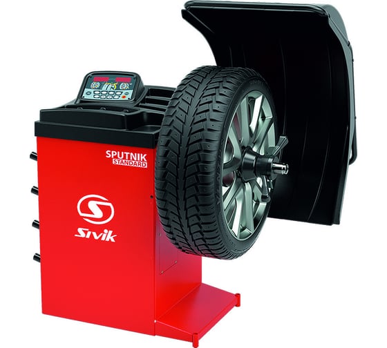 Изображение товара Станок для балансировки колес Sivik АТС Стандарт СБМК-60 Ст красный RAL3020 2000008257483