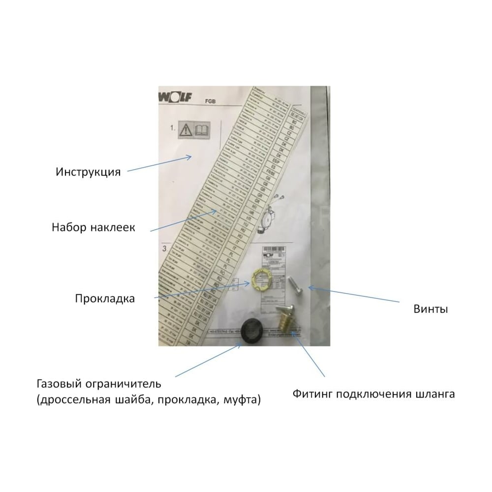 фото Комплект переоснащения на природный газ для котла fgb-28 wolf