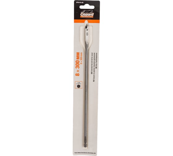 Изображение товара Сверло перьевое удлиненное по дереву 8x300 мм Gepard GP0416-08