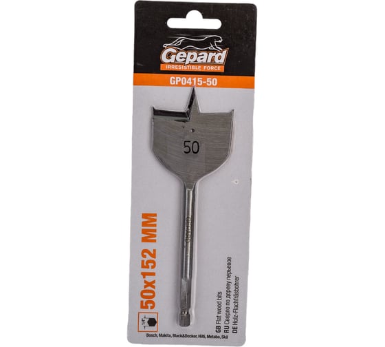 Изображение товара Сверло перьевое по дереву 50x152 мм Gepard GP0415-50