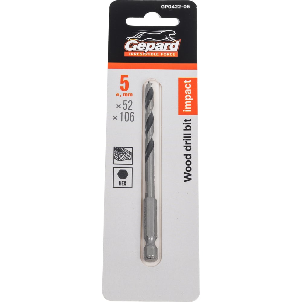 Изображение товара Сверло по дереву Gepard GP0422-05 5 мм