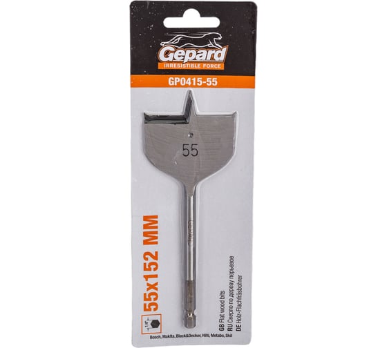 Изображение товара Сверло перьевое по дереву 55x152 мм Gepard GP0415-55