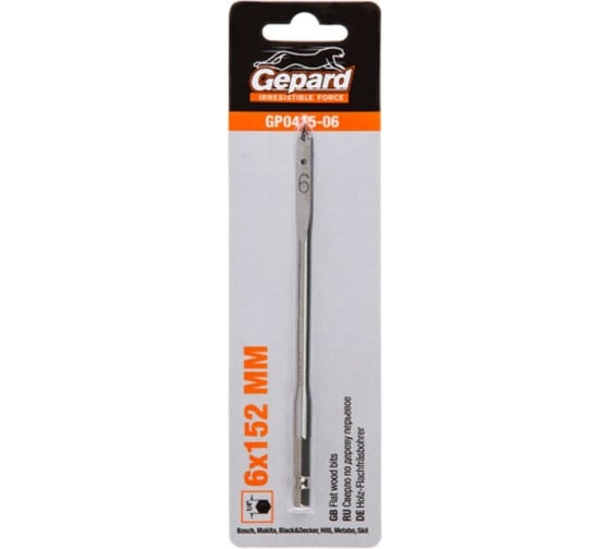 Изображение товара Сверло перьевое по дереву 6x152 мм Gepard GP0415-06