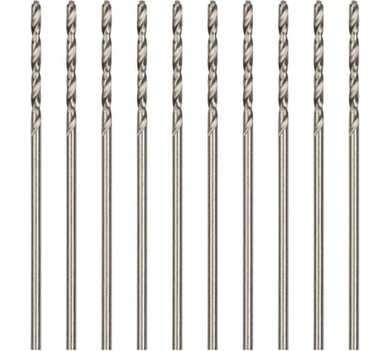 Изображение товара Сверло вышлифованное 10 шт, 1.1 мм, ц/х, Класс А1, Р6М5/М2 WOLFSTAR da00258