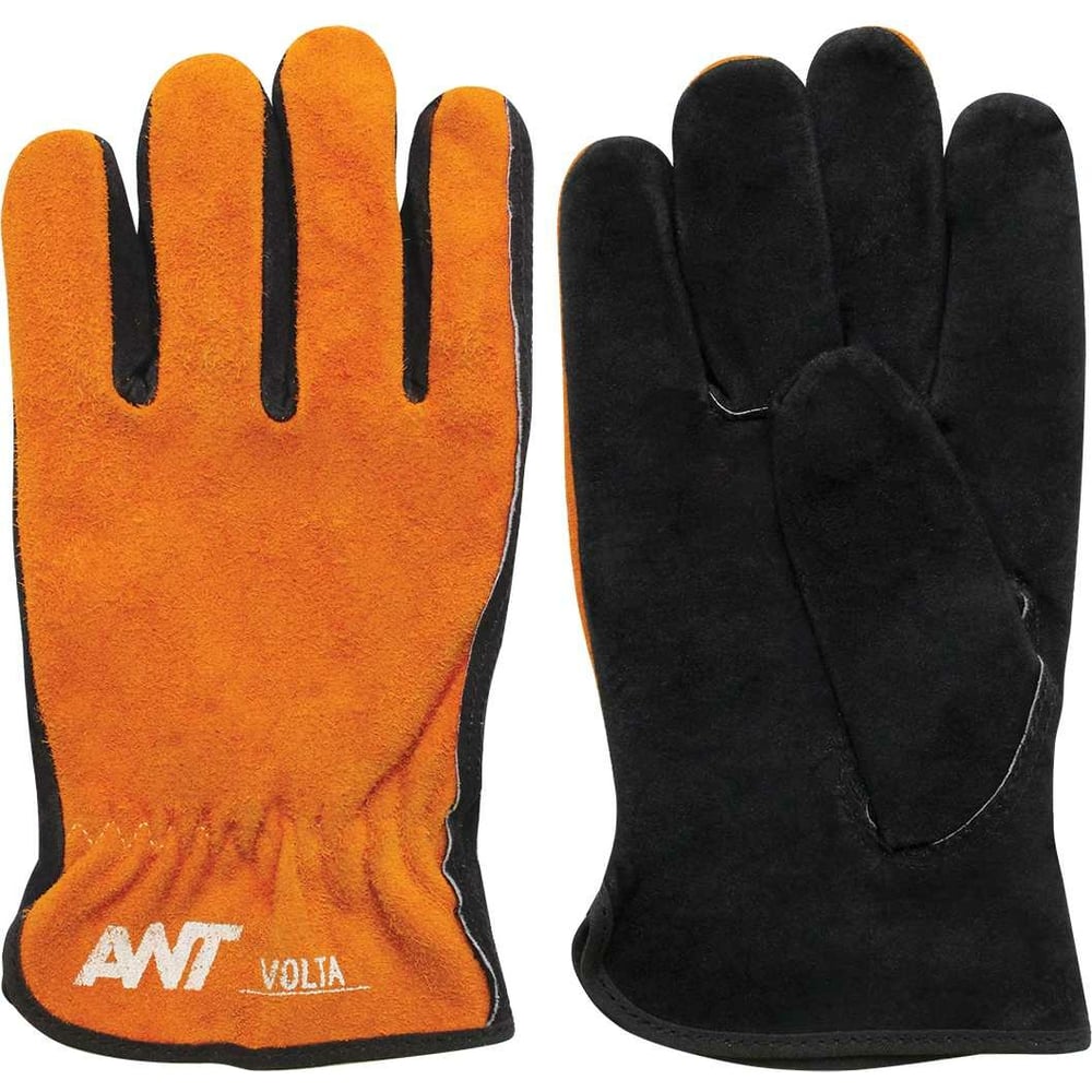 Спилковые перчатки AWT, цвет оранжевый/черный, размер 10