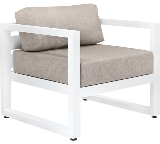 Изображение товара Уличное кресло GreenWeen CAPRI белый алюминий, светло-серый велюр GW-AL-CAPRI-CH-800W