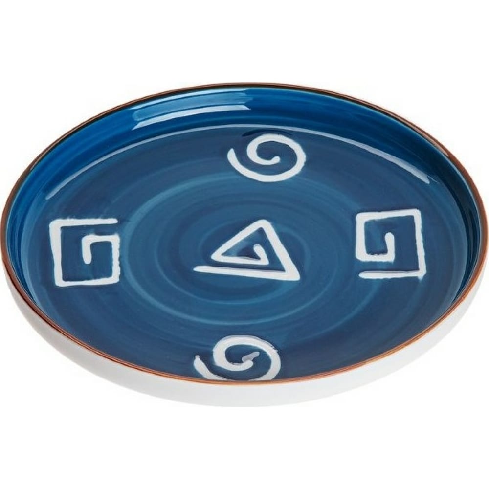 Керамическое круглое блюдо PERFECTO LINEA блюдо стеклянное сервировочное овальное доляна синева 24 5×15 см голубой