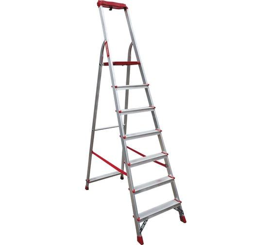 Изображение товара Профессиональная стремянка Новая Высота NV3115, 1x8 ступеней 80 мм, органайзер, Max нагр. 225 кг, 2К башмаки, 3115108