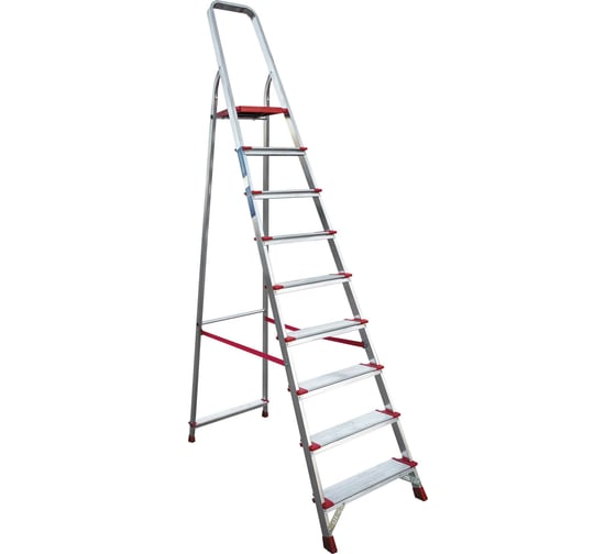 Изображение товара Профессиональная стремянка Новая Высота NV3117, 1x9 ступеней 130 мм, Max нагр. 180 кг, 2К башмаки, 3117109