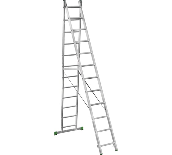 Изображение товара Двухсекционная алюминиевая лестница Новая Высота 2х12 ступеней 2220212
