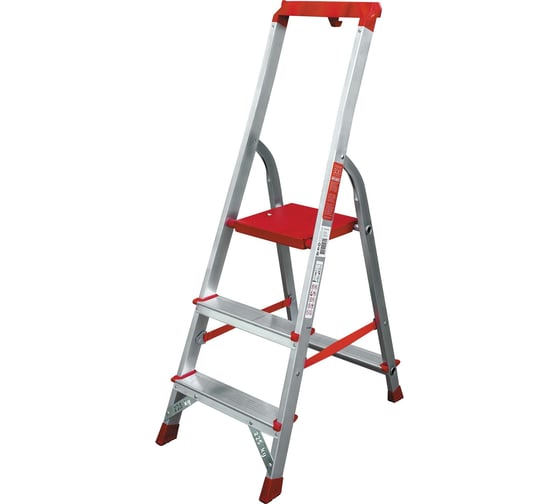 Изображение товара Профессиональная стремянка Новая Высота NV3115, 1x3 ступени 80 мм, органайзер, Max нагр. 225 кг, 2К башмак, 3115103
