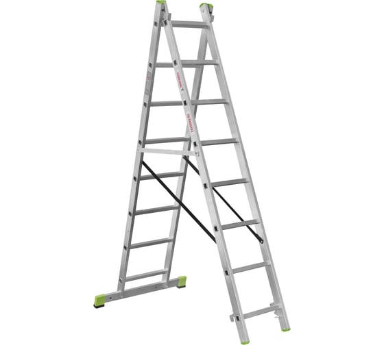 Изображение товара Двухсекционная алюминиевая лестница Новая Высота 2х8 ступеней 2220208