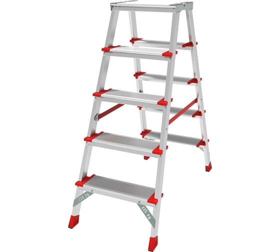 Изображение товара Профессиональная стремянка Новая Высота NV3127, 2x5 ступеней 130 мм, площадка 350x260 мм, Max нагр. 225 кг, 2К башмаки, 3127205