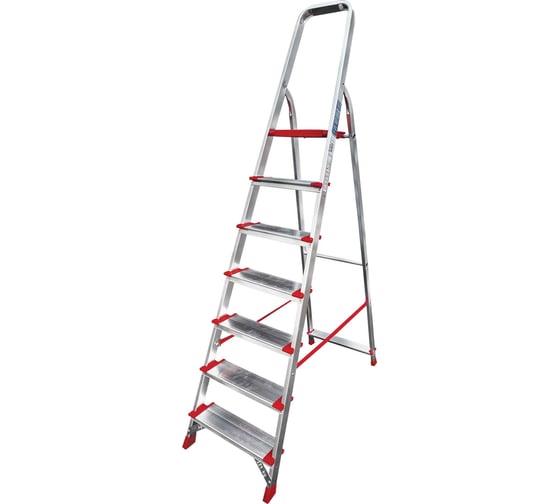 Изображение товара Профессиональная стремянка Новая Высота NV3117, 1x7 ступеней 130 мм, Max нагр. 225 кг, 2К башмаки, 3117107