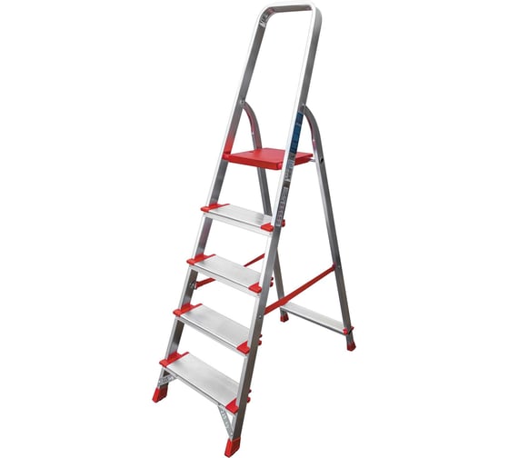 Изображение товара Профессиональная стремянка Новая Высота NV3117, 1x5 ступеней 130 мм, Max нагр. 225 кг, 2К башмаки, 3117105