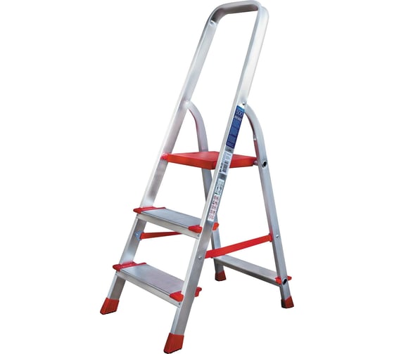 Изображение товара Профессиональная стремянка Новая Высота NV3117, 1x3 ступени 130 мм, Max нагр. 225 кг, 2К башмаки, 3117103