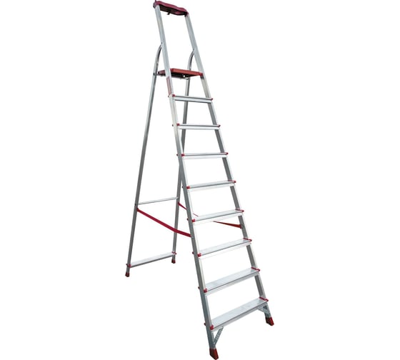 Изображение товара Профессиональная стремянка Новая Высота NV3115, 1x9 ступеней 80 мм, органайзер Max нагр. 180 кг, 2К башмаки, 3115109