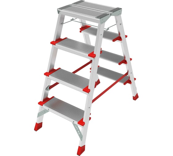 Изображение товара Профессиональная стремянка Новая Высота NV3127, 2x4 ступени 130 мм, площадка 350x260 мм, Max нагр. 225 кг, 2К башмаки, 3127204