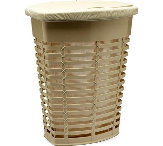 Изображение товара Корзина для белья PRIMANOVA бежевый, с бежевым чехлом, 47х36х60 см, объем 50 л M-E44-09-09