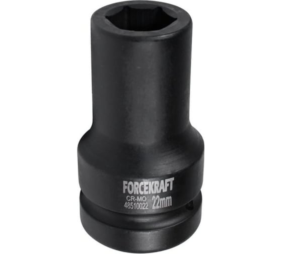 Изображение товара Головка ударная глубокая 1", 22мм, 6гр. Forcekraft FK-48510022(51130)