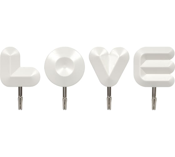 Изображение товара Набор крючков на клеевой основе MARMITON LOVE 4 шт., белые 17620