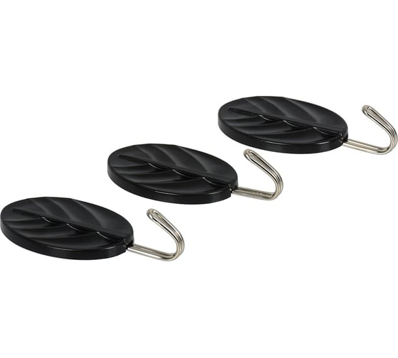 Изображение товара Набор крючков на клеевой основе MARMITON 3 шт., черные 17619