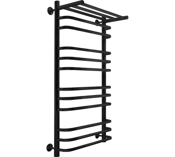 Изображение товара Полотенцесушитель INDIGO Brace с полкой (в.р.1/2") 100/50 (к-1, черный муар) LBCW100-50PBR