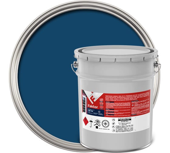 Изображение товара Универсальная эмаль ПФ-115 ЯРОСЛАВСКИЕ КРАСКИ FAKTOR синяя 20 кг 214737