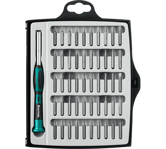 Изображение товара Отвертка для точных работ KRAFTOOL Precision-51 со сменными битами 51 предмет 25691