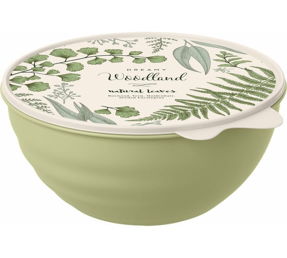 Изображение товара Миска Phibo WAVE с крышкой с декором 3,7 л зеленый 43321780952