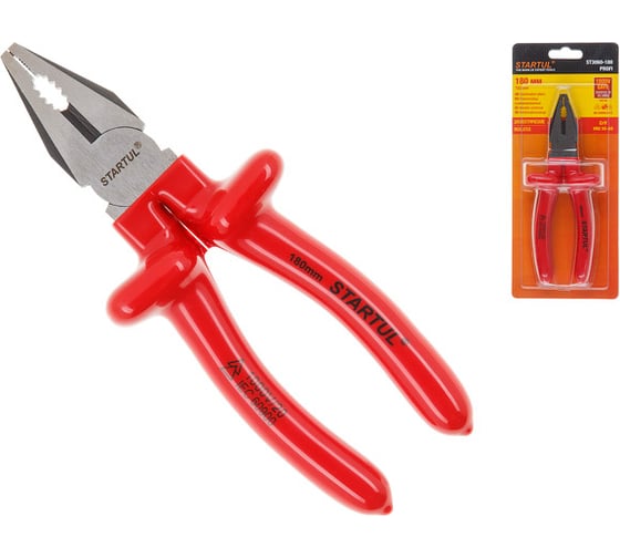 Изображение товара Комбинированные диэлектрические плоскогубцы STARTUL Profi 180 мм ST3060-180