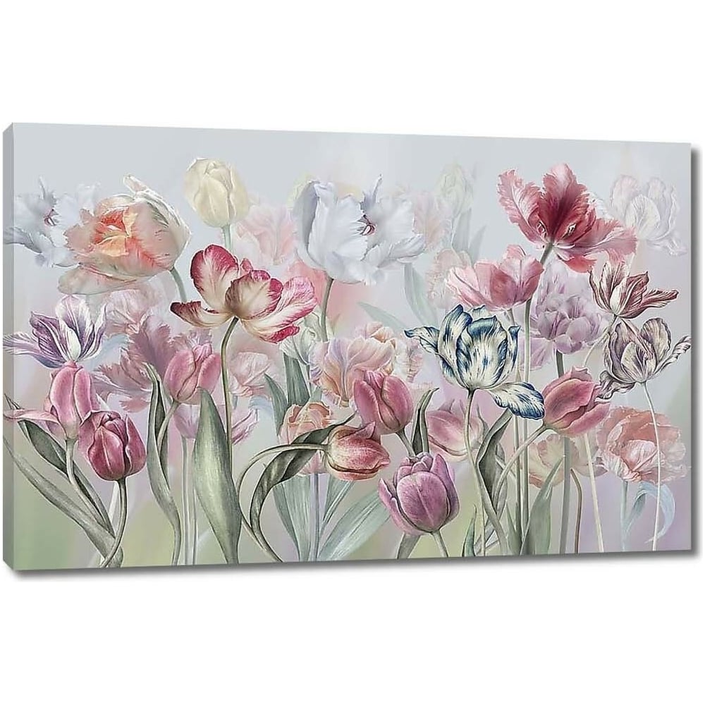 Изображение товара Картина Акварель-тюльпаны на холсте 115x76 см