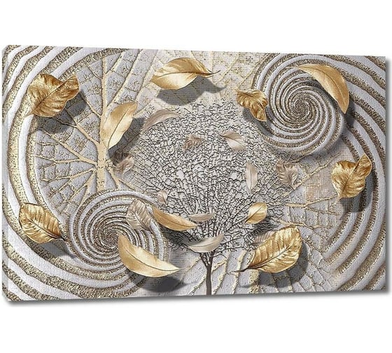 Изображение товара Картина ООО Первое ателье Абстракция с летящими листьями 80x53 см ps97383-4